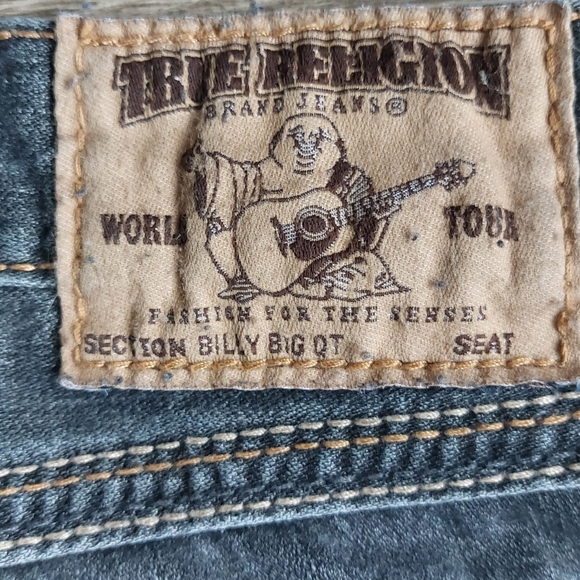 Men's True Religion gray/faded black denim jeans. Billy Big QT Size 33 - Picture 5 of 5